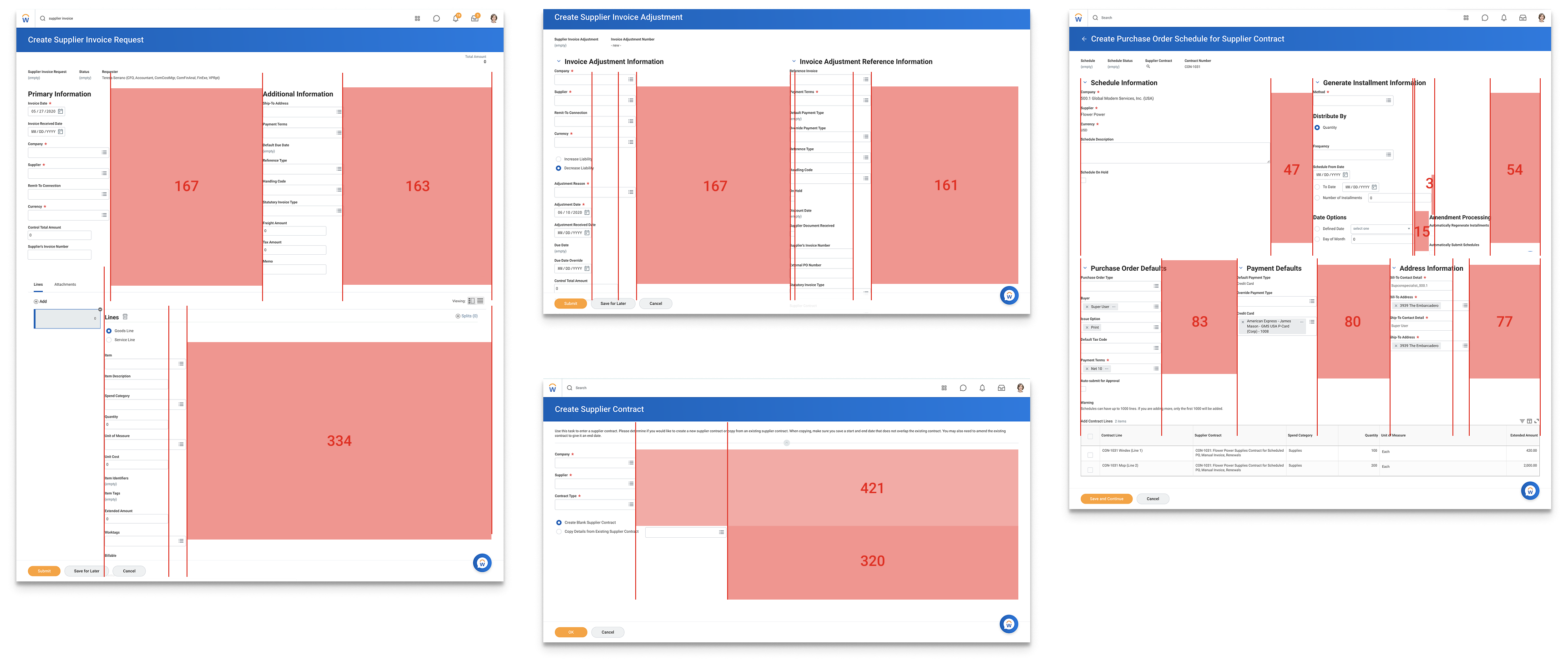 Existing form gaps across multiple product screens