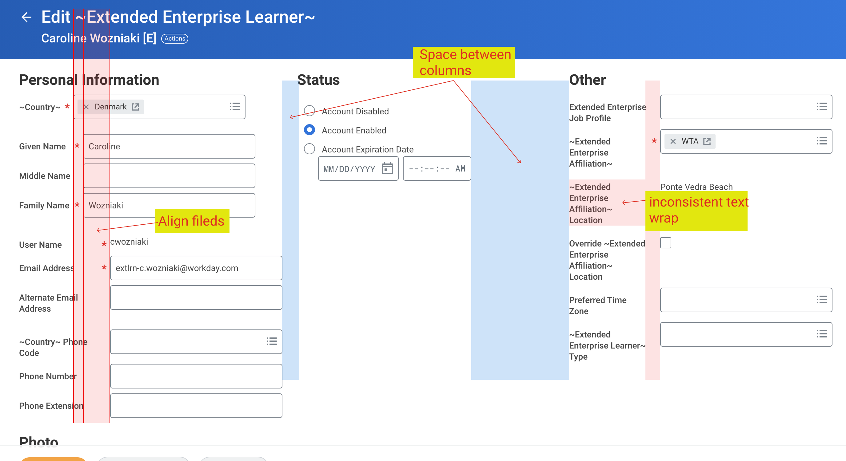 Identify gaps across form experiences