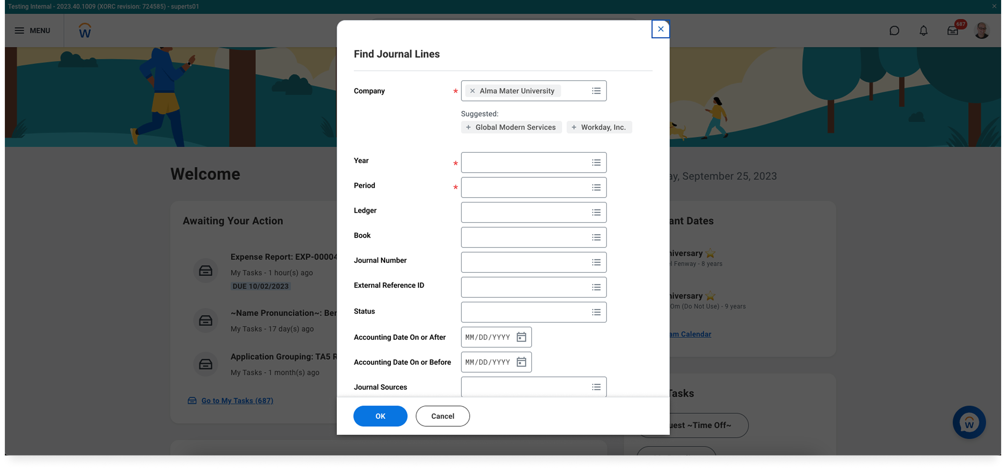 Prompt completion mock for journal lines