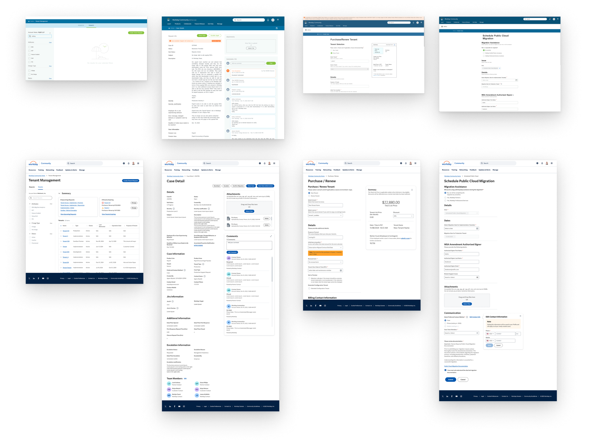Shared Lightning migration artifacts across tenant, case, and request surfaces