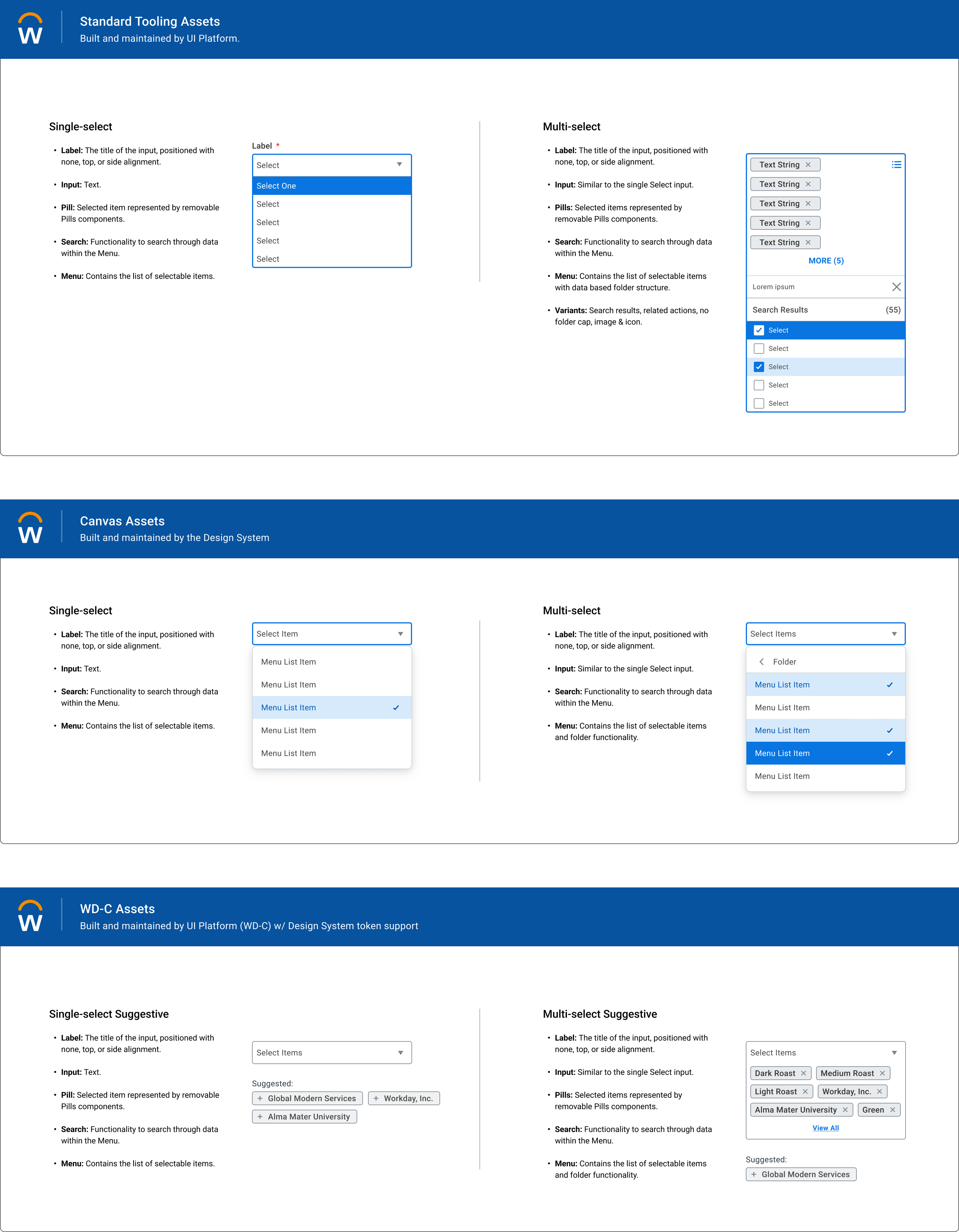 Offering comparison visual across Canvas, WD-C, and related tooling